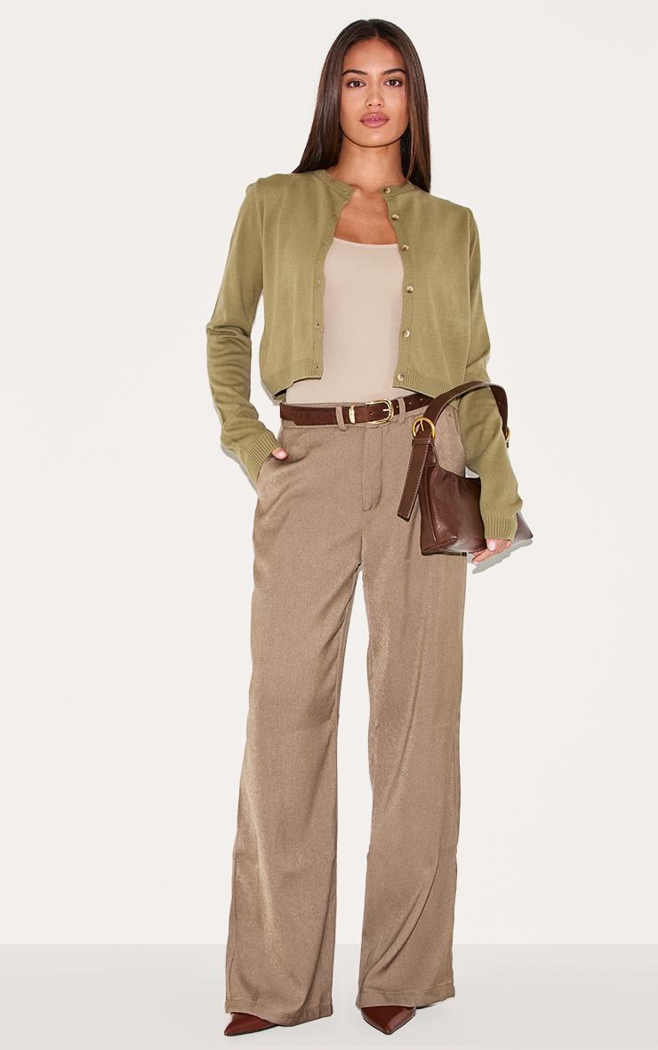 Olive Basic Button Up Knit Cardigan Product Image