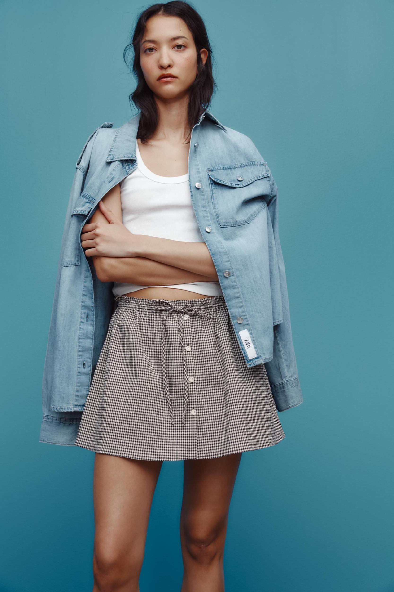 GINGHAM MINI SKIRT Product Image