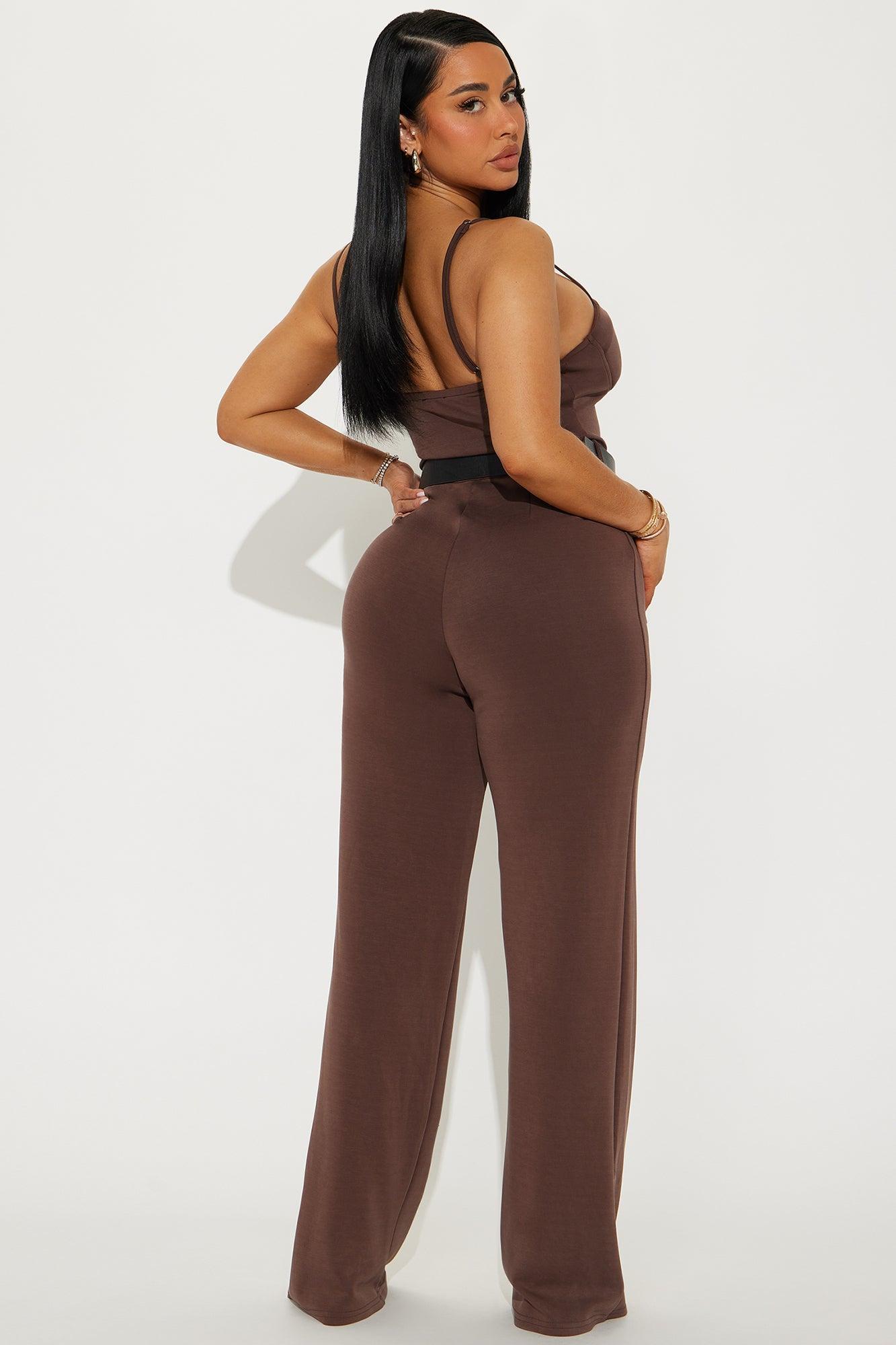 Smooth Talker Jumpsuit - Brown Product Image