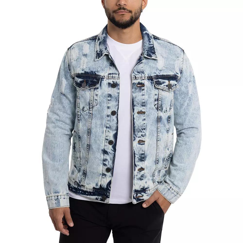 Men's Xray Washed Ripped Denim Jacket,  Product Image