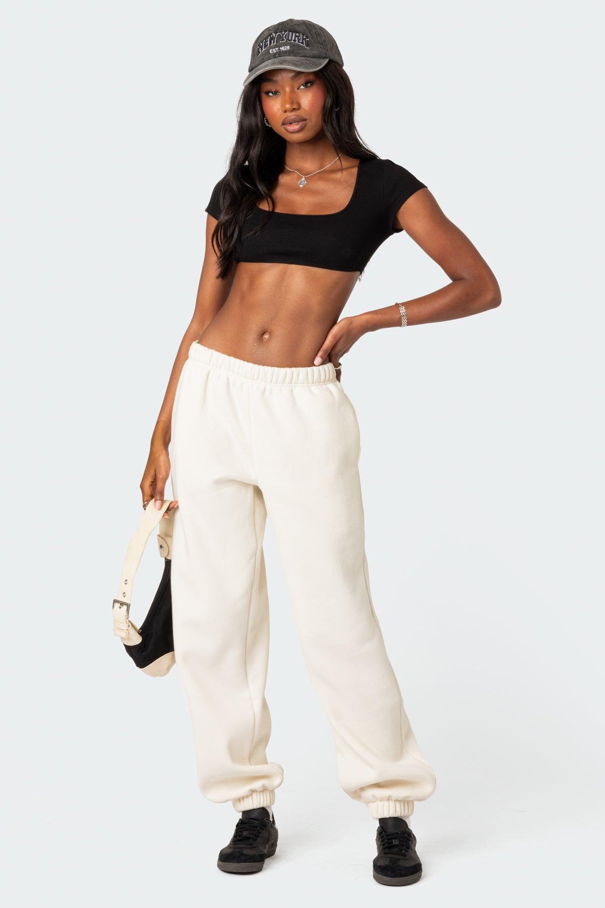 Square Neck Ribbed Crop Top Product Image