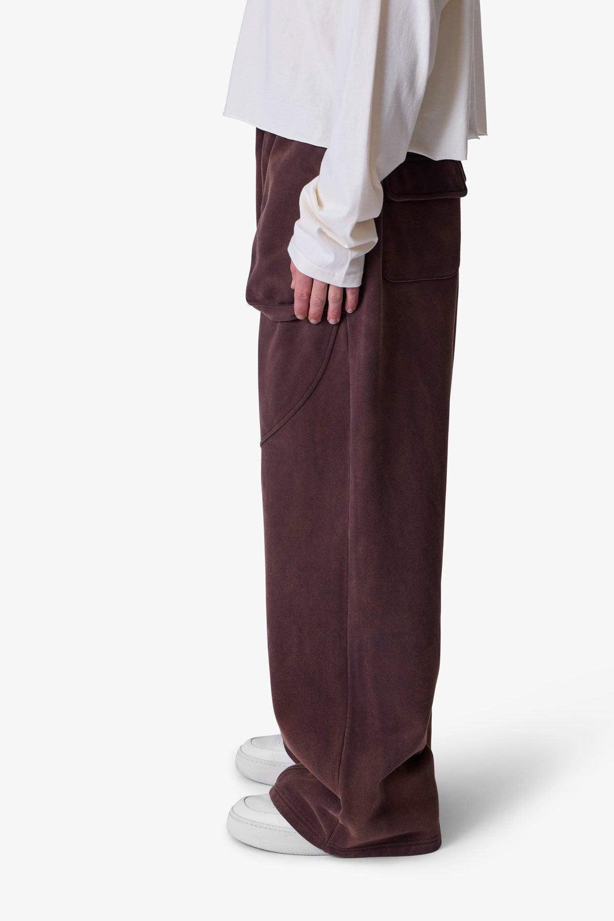 Cross Seamed Sweatpants - Washed Brown Product Image