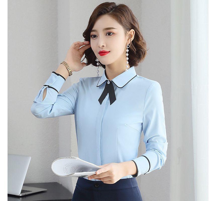 Long-Sleeve Plain Shirt Product Image
