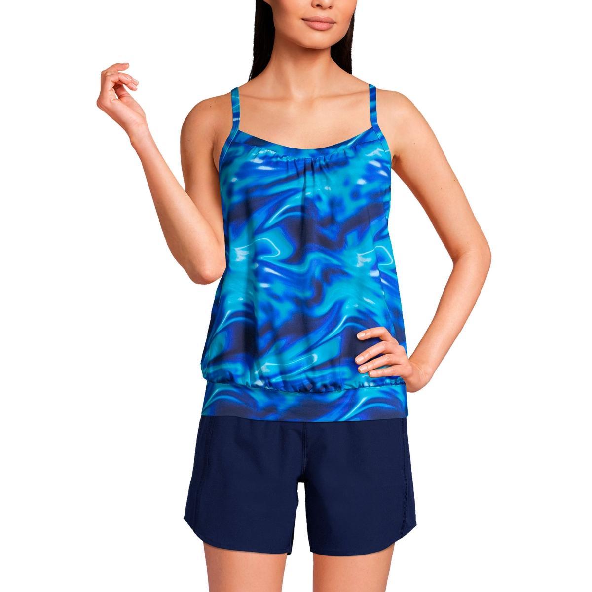 Womens Lands End UPF 50 Blouson Tankini Swimsuit Top Product Image