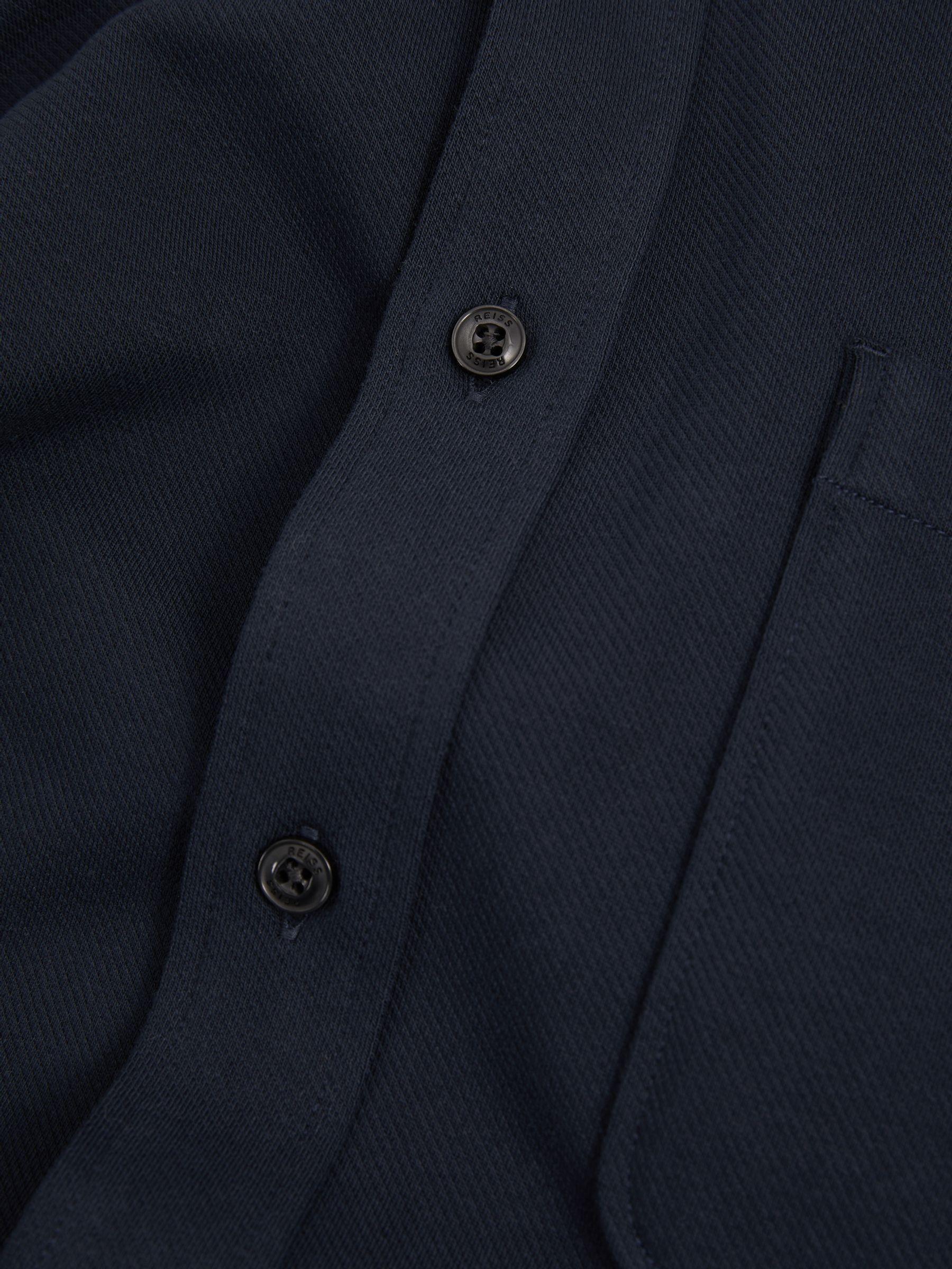 Cotton Blend Twill Overshirt in Navy Product Image