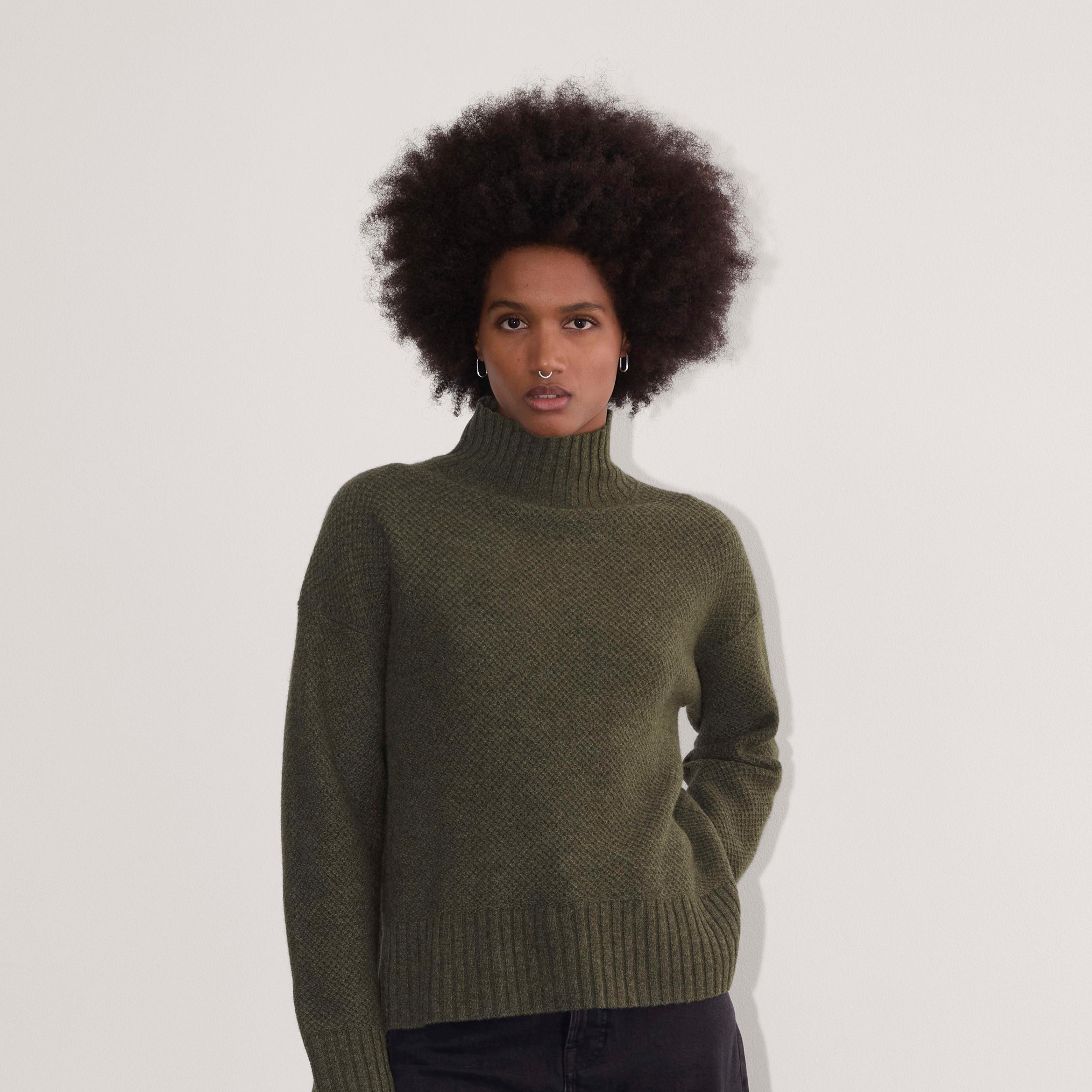 The Honeycomb Funnel Neck in Wool Cashmere Product Image