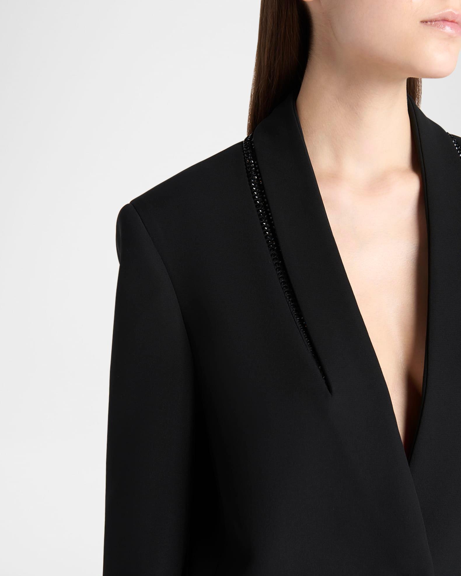 Beaded Silk Tuxedo Jacket Product Image