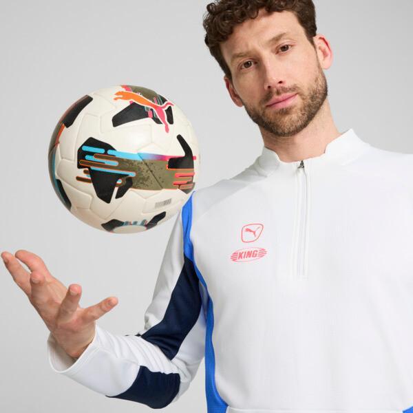 PUMA KING Pro Men's Quarter-zip Top in White/Bluemazing Product Image