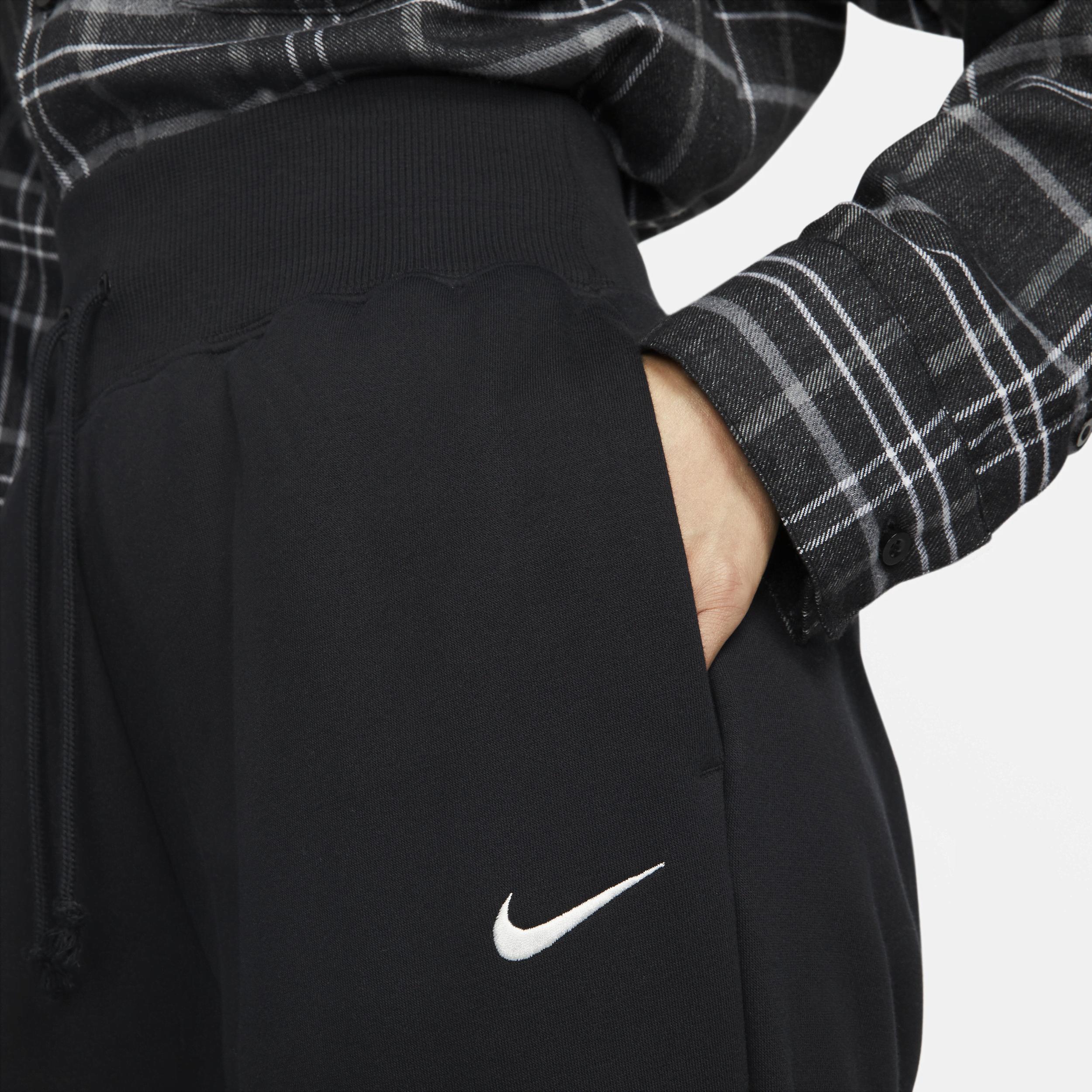 Nike Womens Style Fleece High Rise Pants - White/Black Product Image