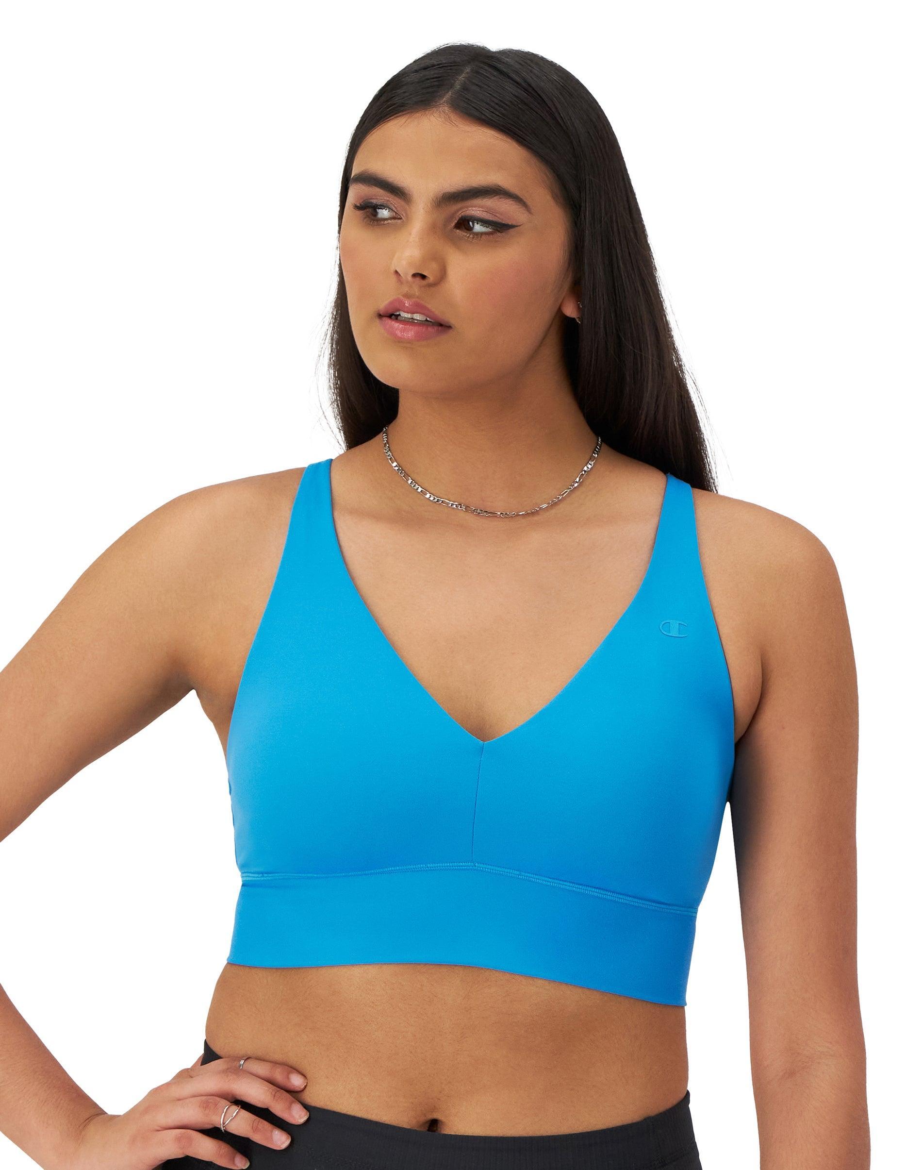 Womens Champion Soft Touch Longline Strappy Sports Bra, C Logo Black XL Product Image