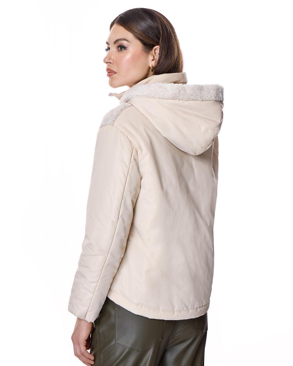 QUILTED LAMB JACKET WITH HOOD Product Image