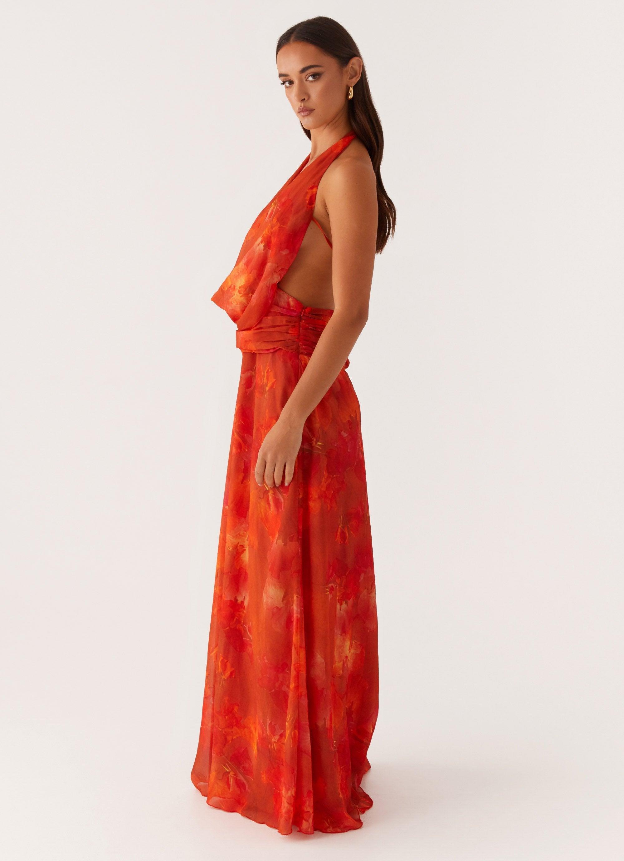 Elysia Chiffon Maxi Dress - Amber Product Image