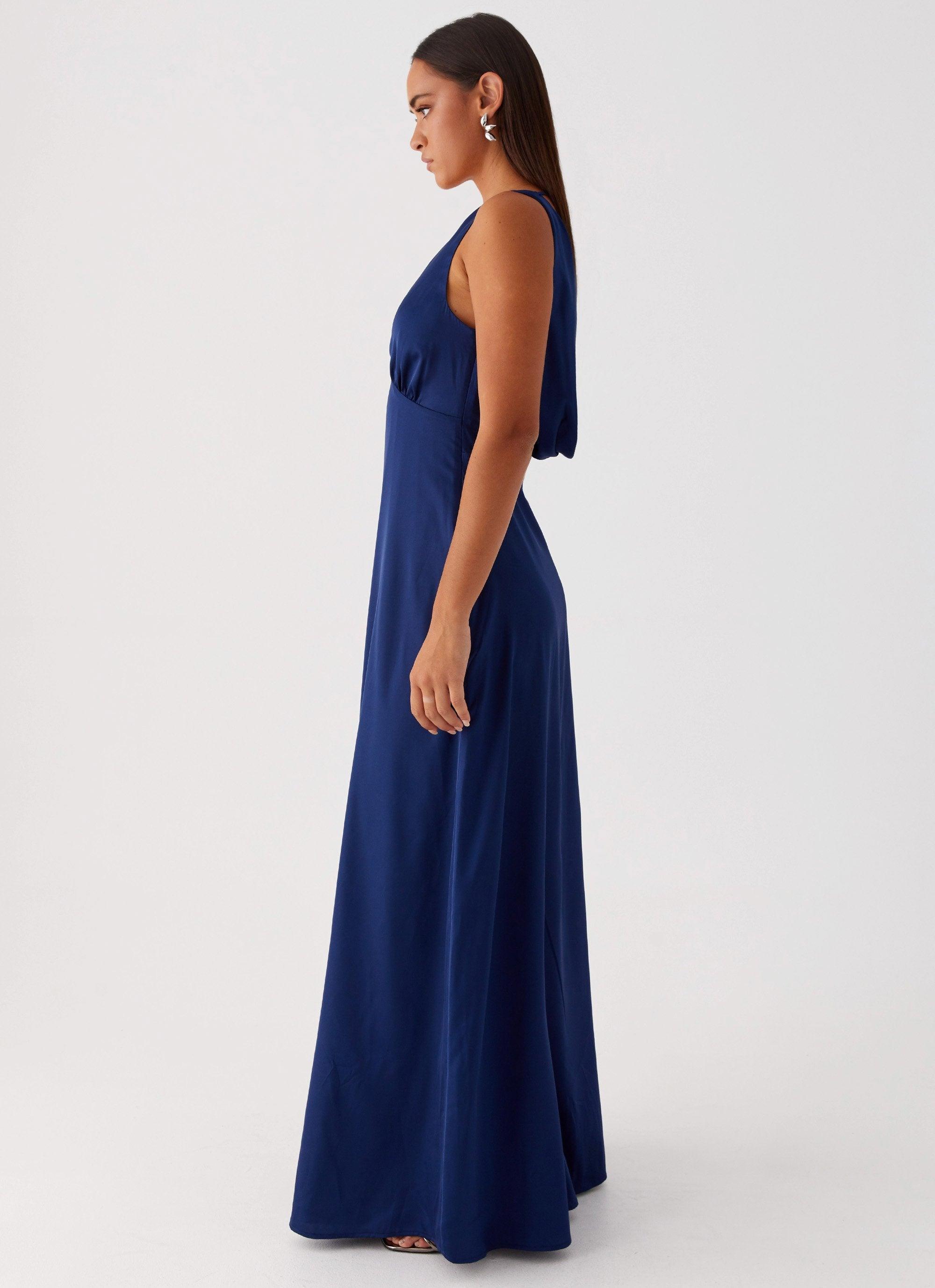 Winnie Cowl Back Maxi Dress - Navy Product Image