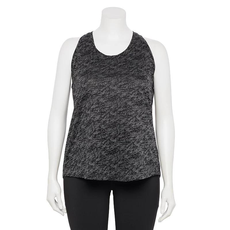 Plus Size Tek Gear Burnout Racerback Tank Top, Womens Product Image