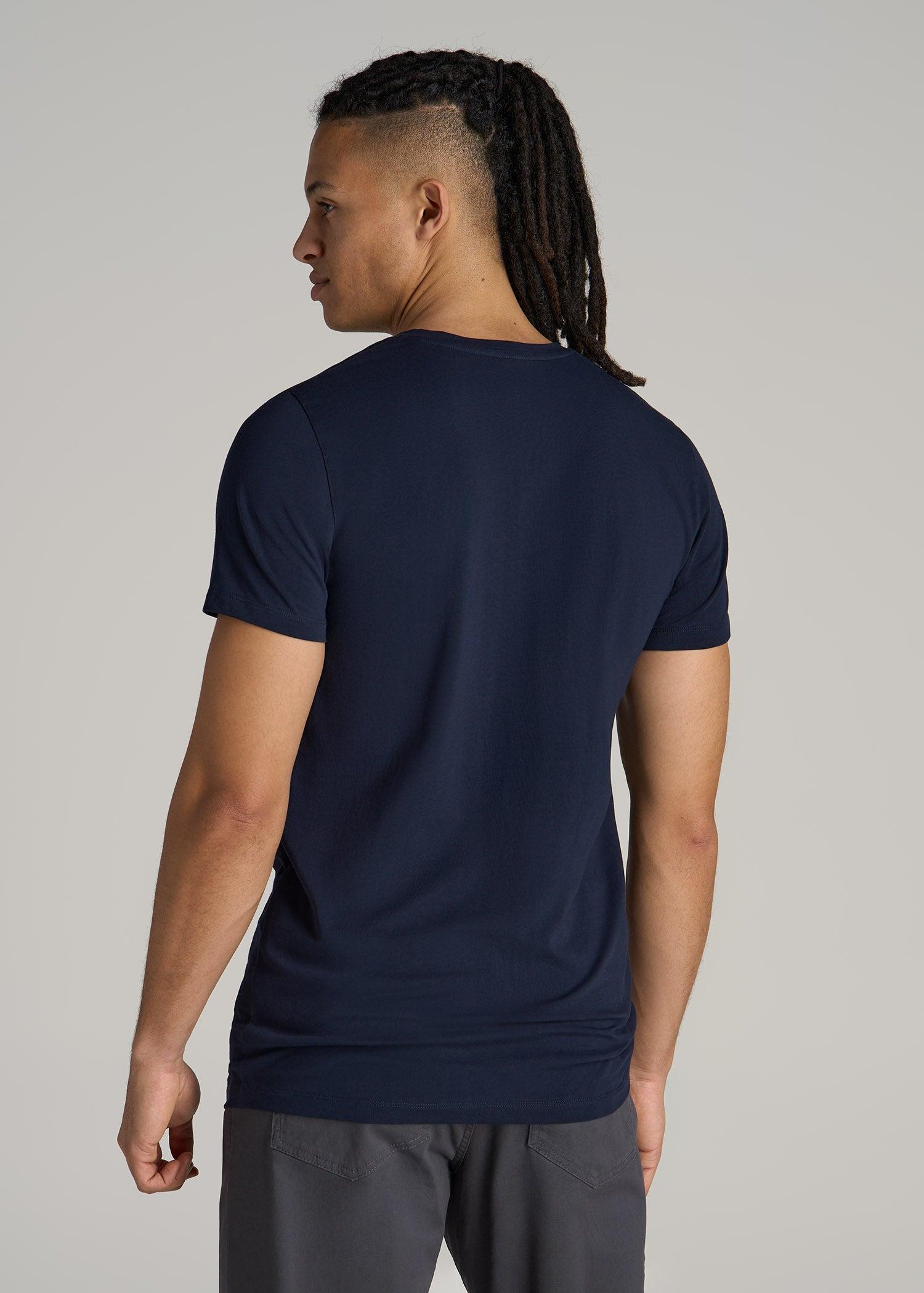 The Essential MODERN-FIT V-Neck Tee for Tall Men in True Navy Male Product Image