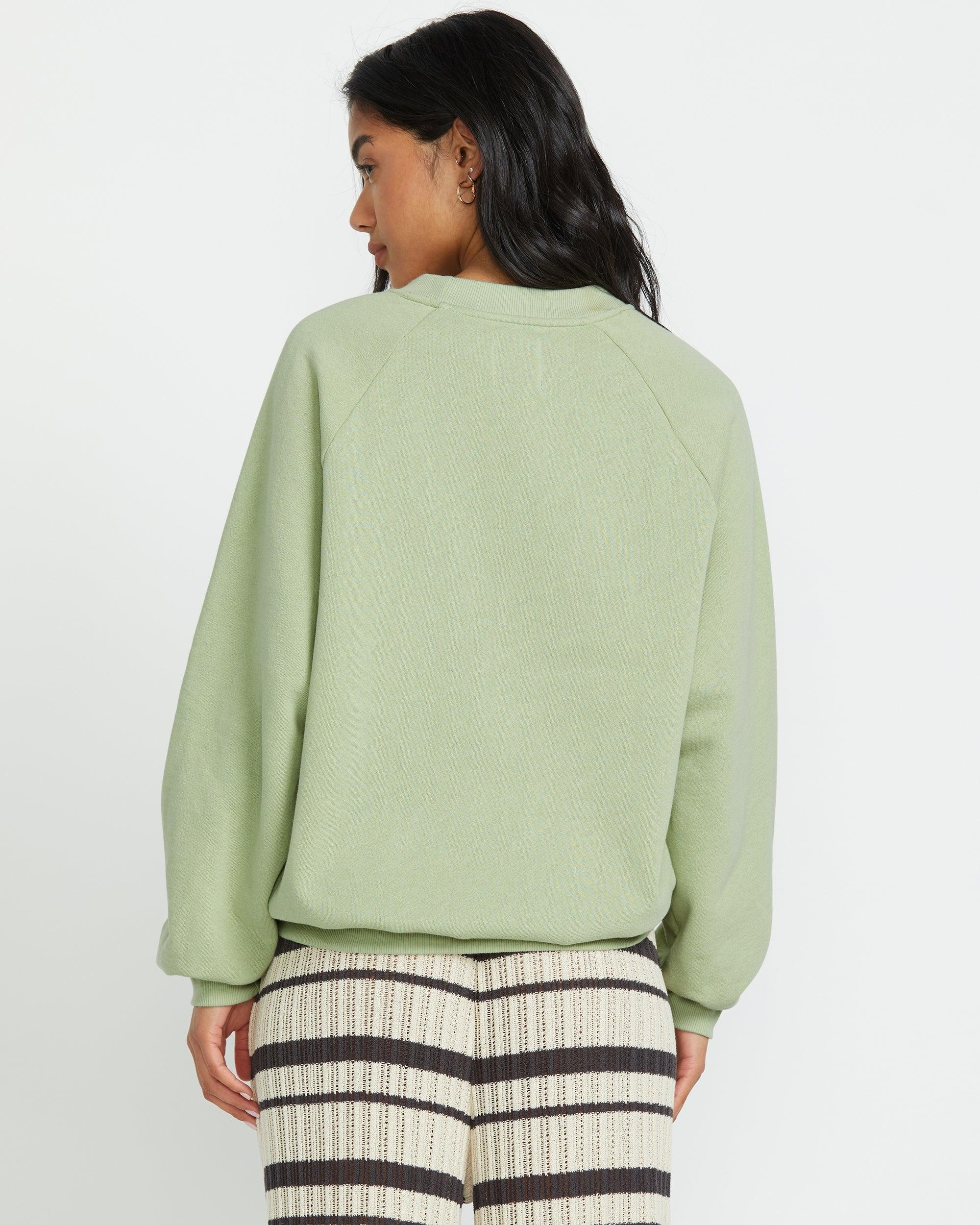 The Waves Crew Sweatshirt  - Pistachio Female Product Image