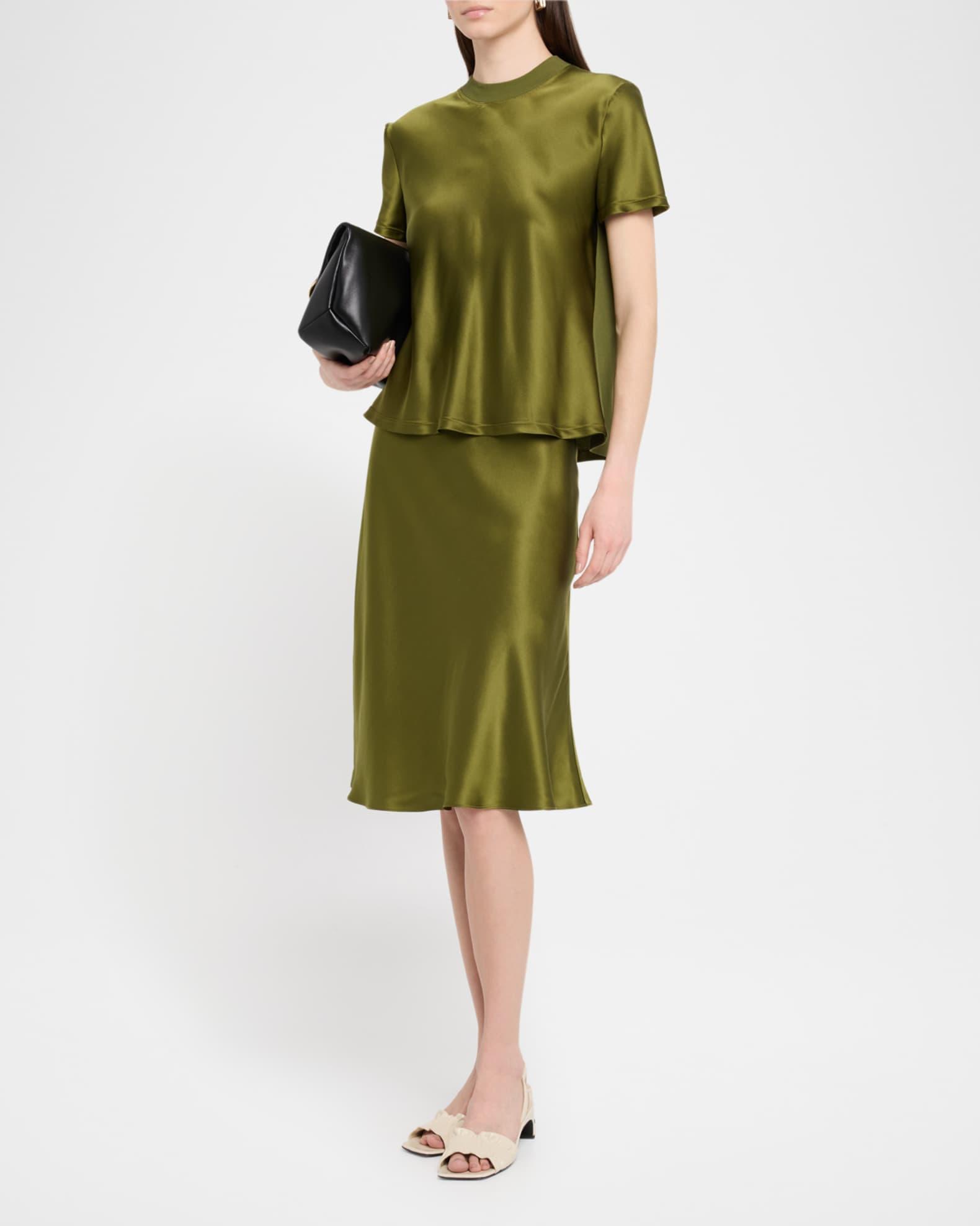 Bias Silk Midi Skirt Product Image