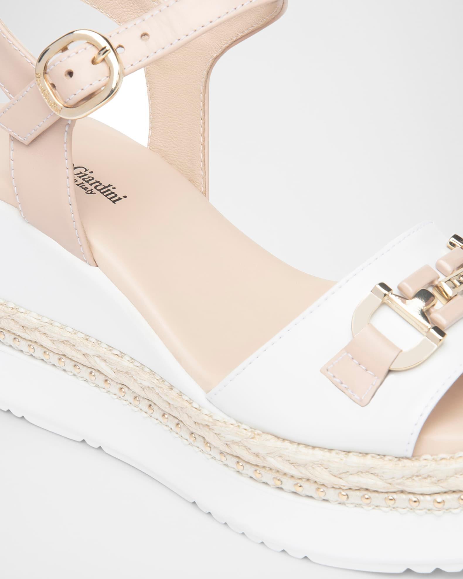 Leather Horsebit Roped Platform Wedge Sandals Product Image