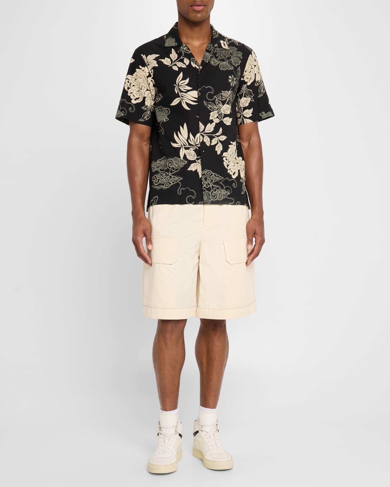 Men's Leaf-Print Camp Shirt Product Image