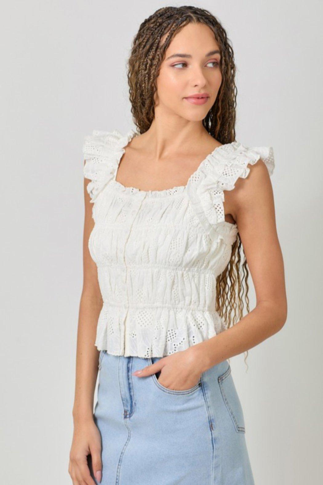 Ruched Sleeveless Top Product Image