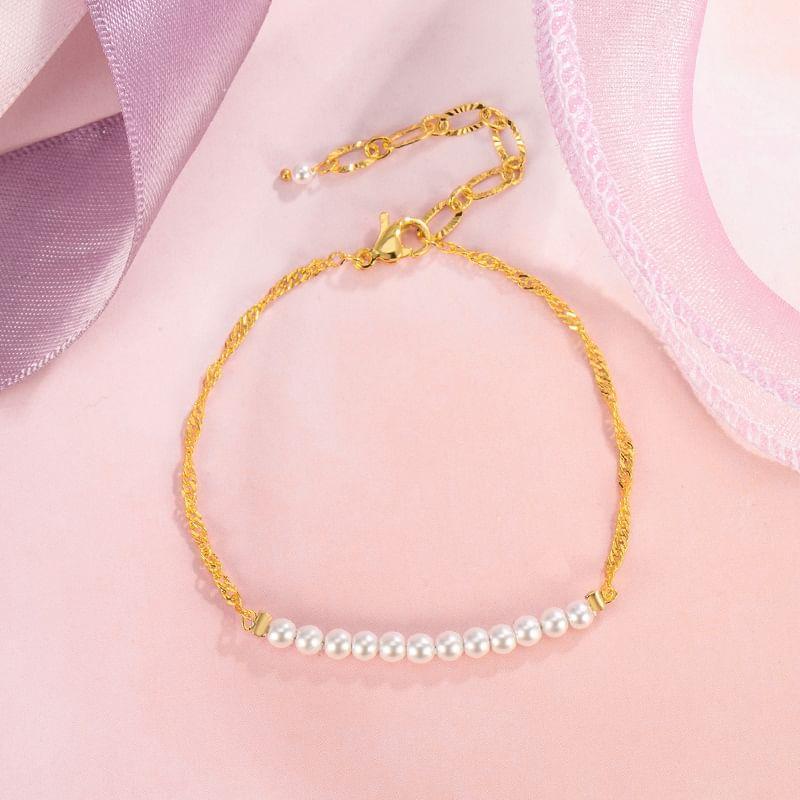 Faux Pearl Alloy Bracelet Product Image