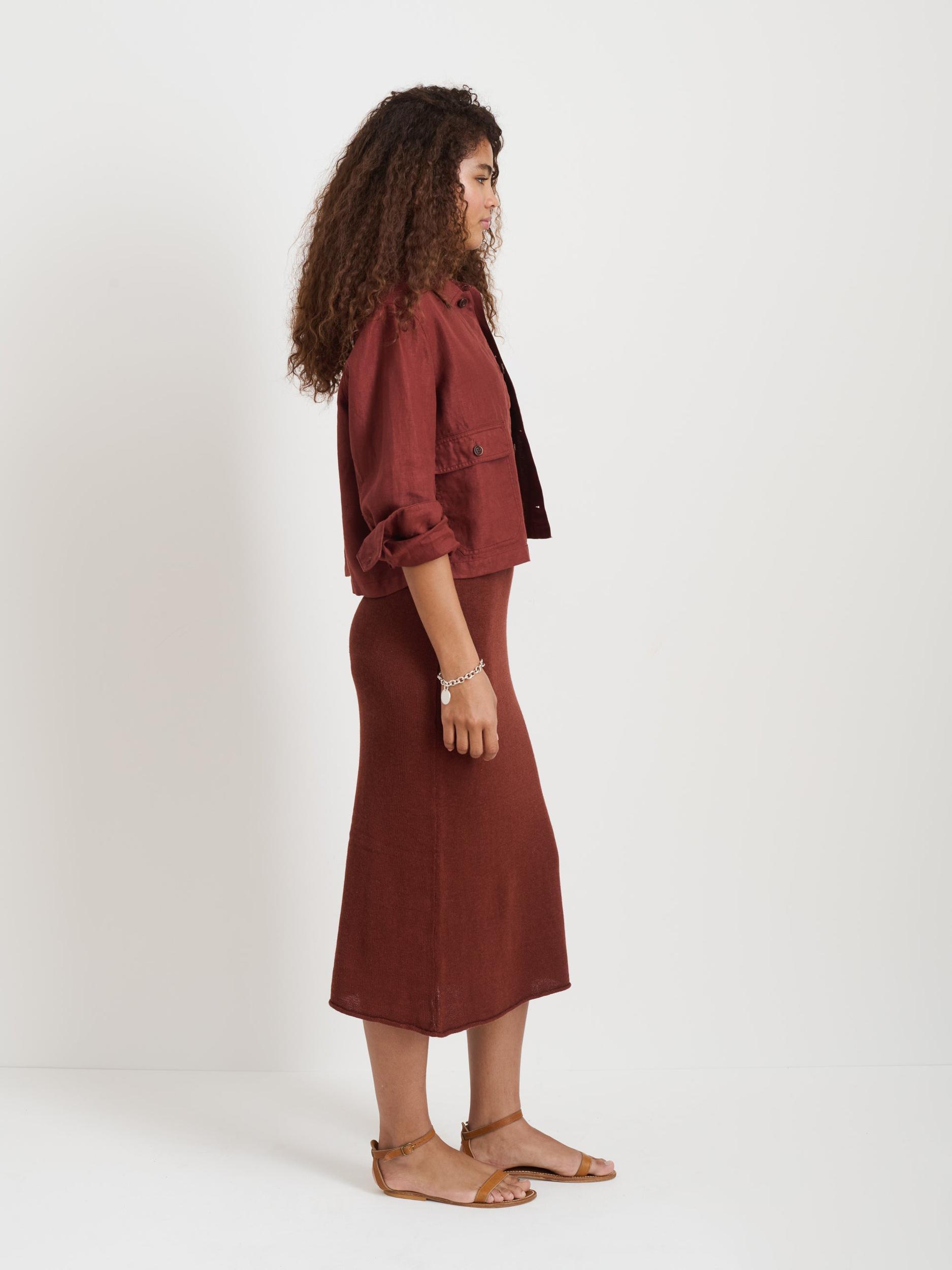Cropped Work Jacket In Linen Product Image