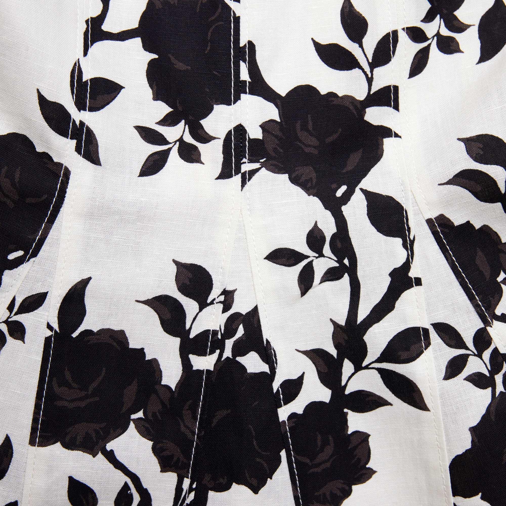 Floral Print Linen Midi Dress Product Image