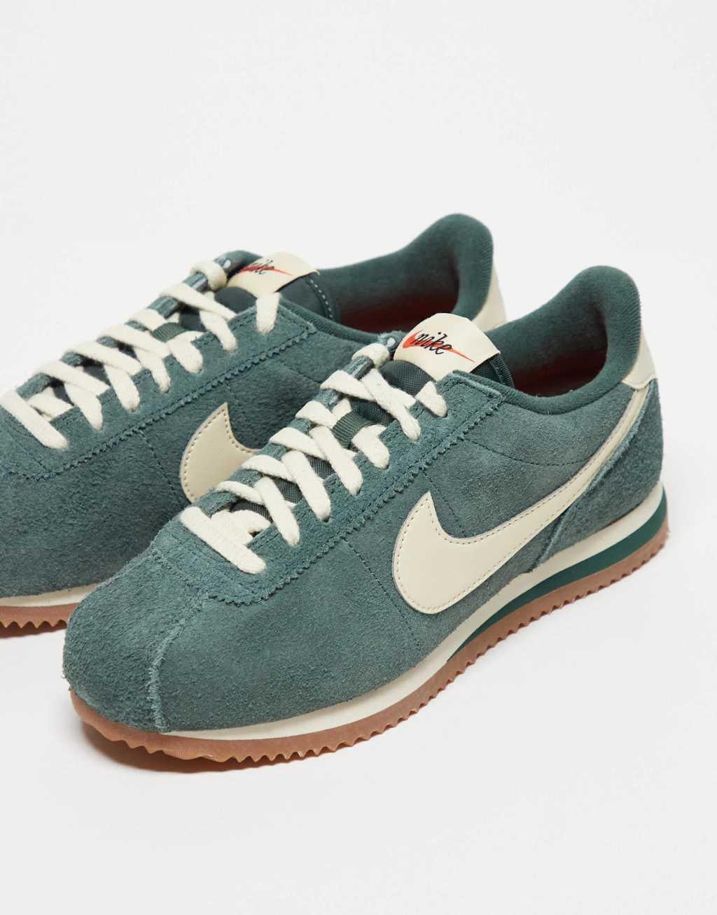 Nike Cortez Suede sneakers in green and white Product Image