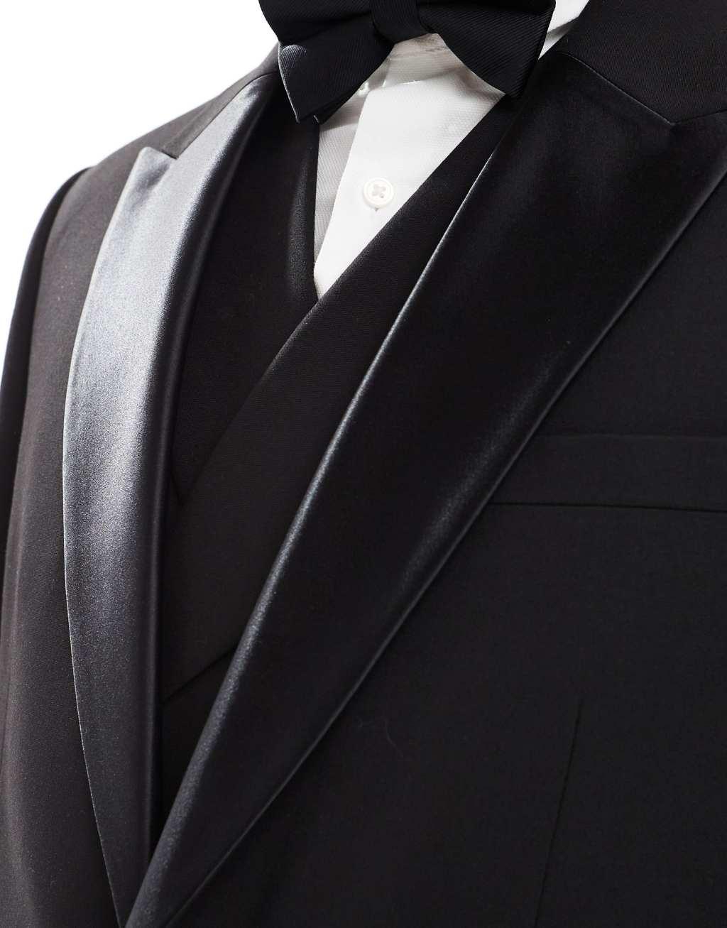 ASOS DESIGN slim fit tuxedo jacket in black Product Image
