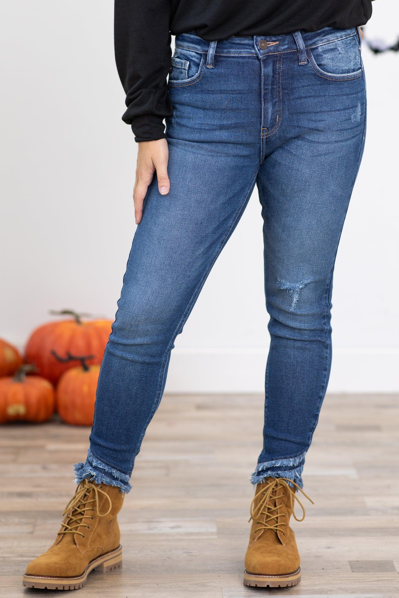 Kancan Skinny Jeans With Fray Hem Detail Product Image