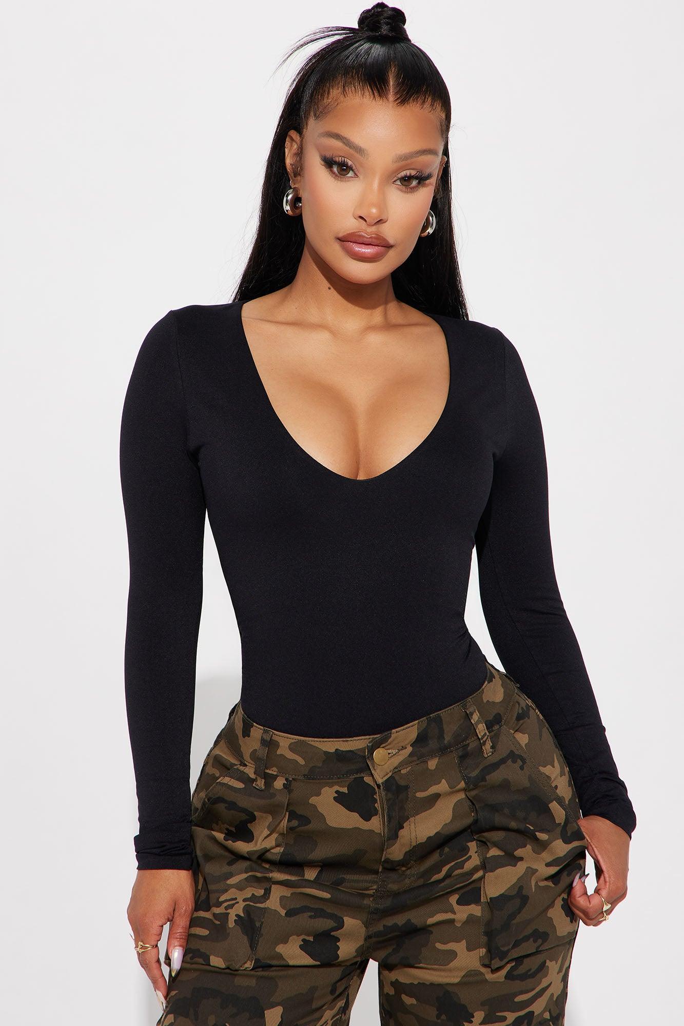 Next Level Plunge Bodysuit - Black Product Image