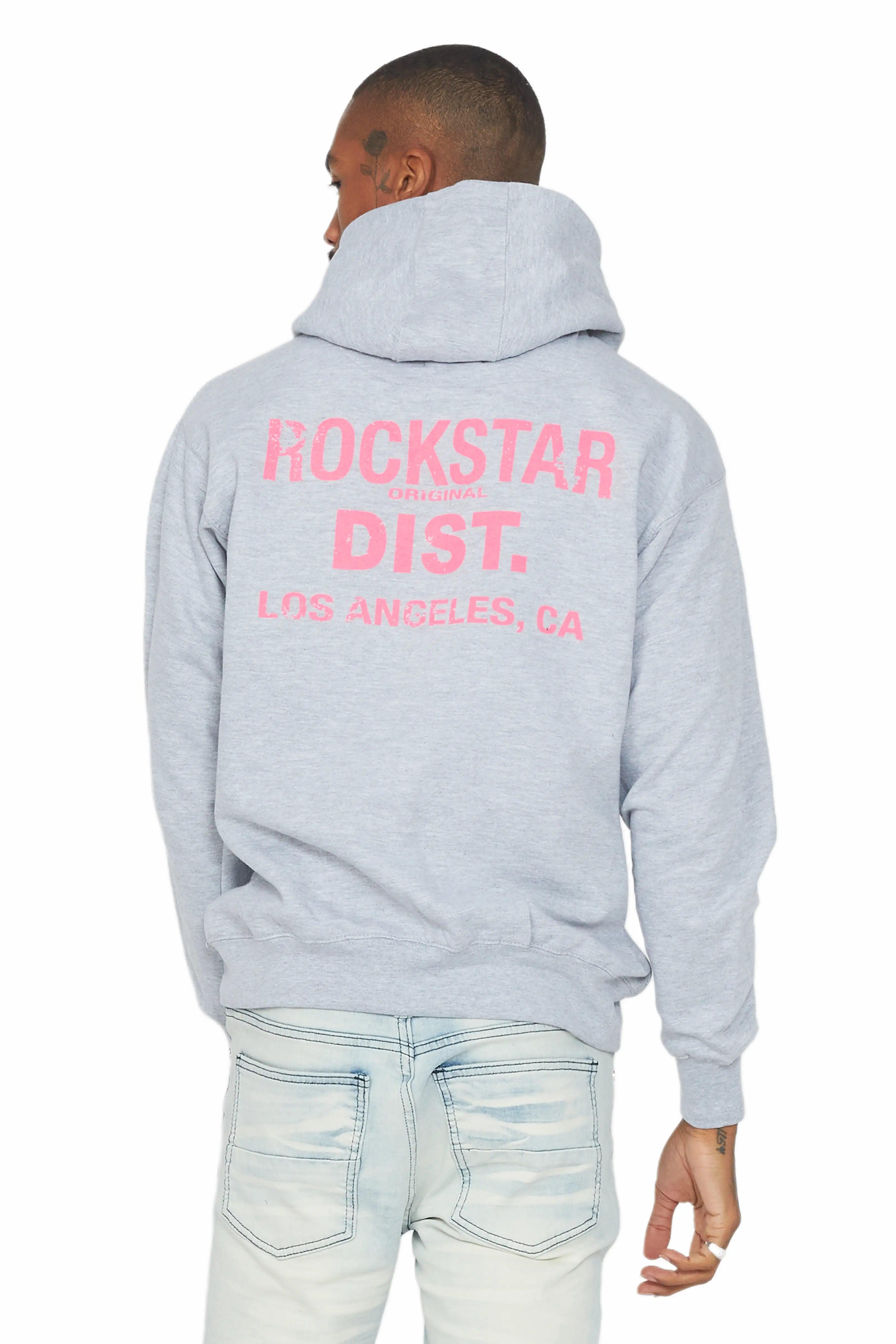 Lake Grey/Pink Graphic Hoodie Male Product Image