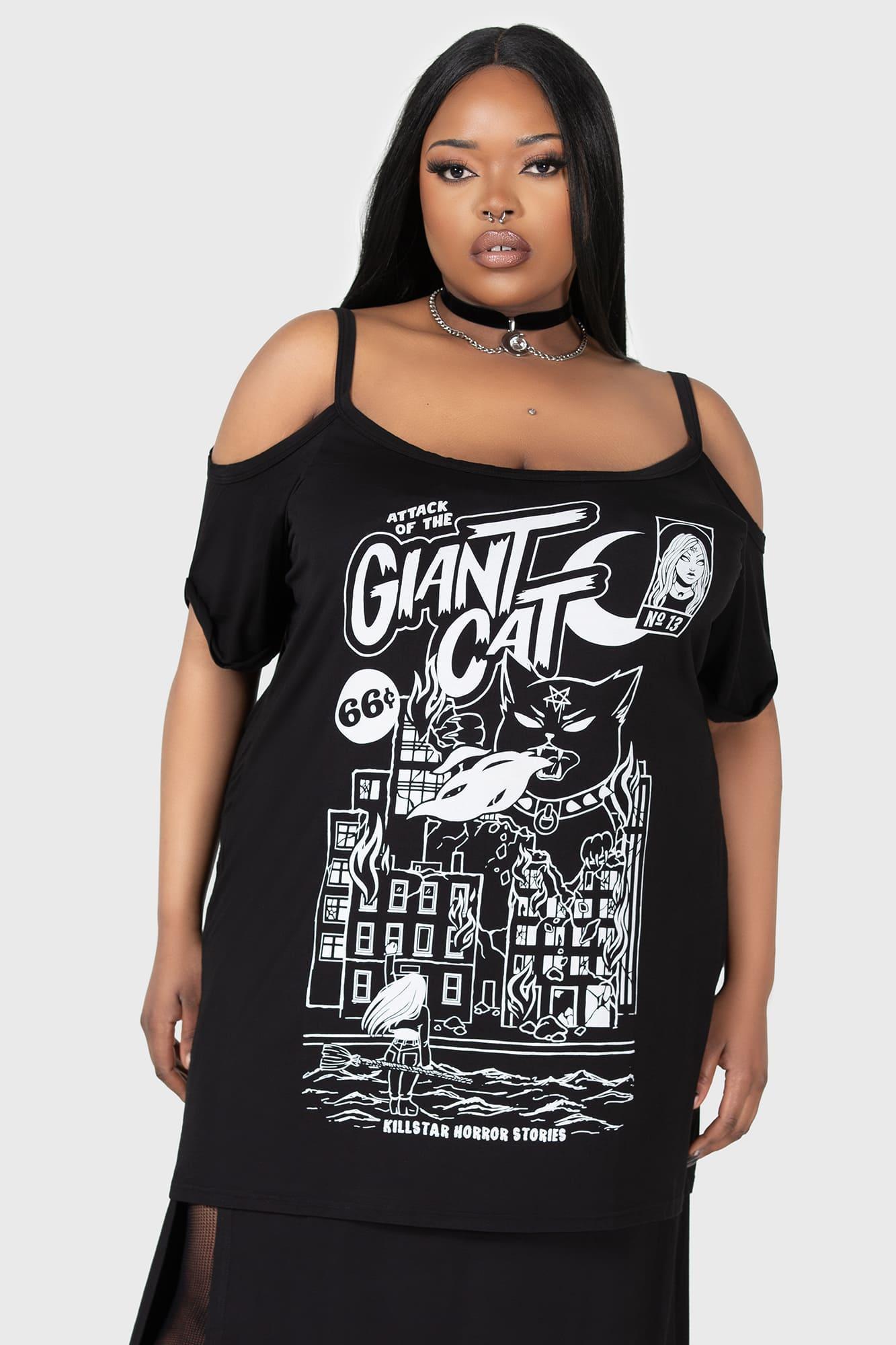 Cat Attack Distress Top Female Product Image