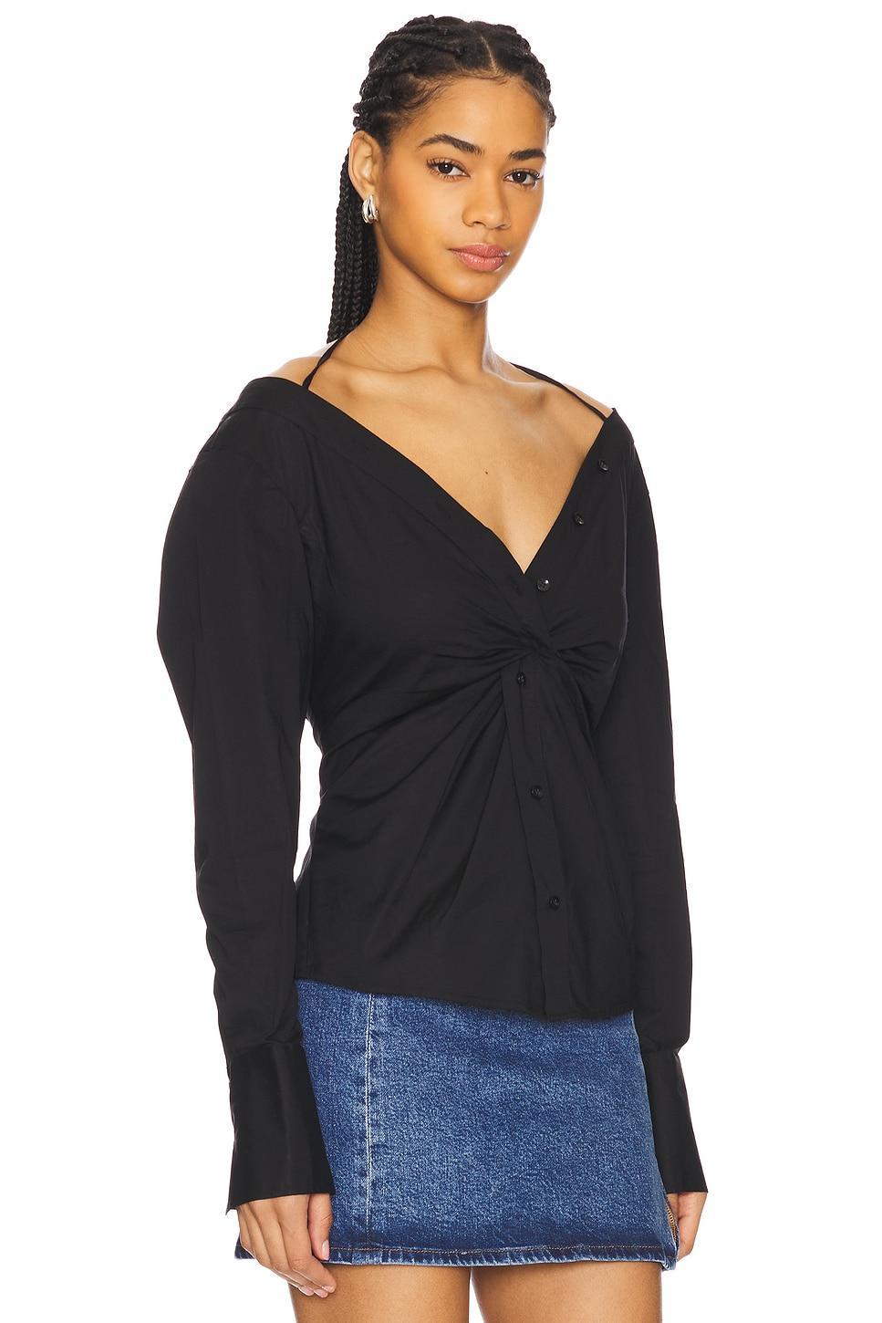 Poplin Off Shoulder Top Good American Product Image