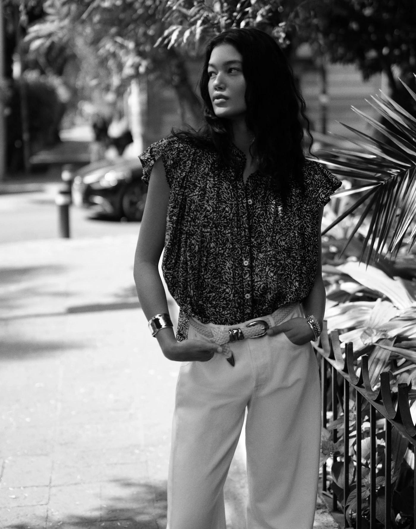 Tall Pieced Barrel-Leg Jeans Product Image