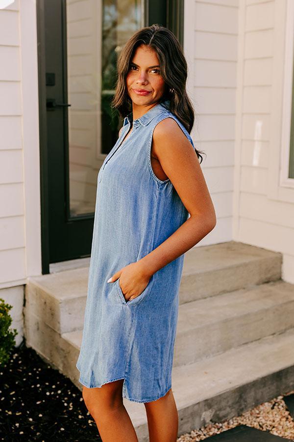 Cutie On The Coast Chambray Dress Product Image