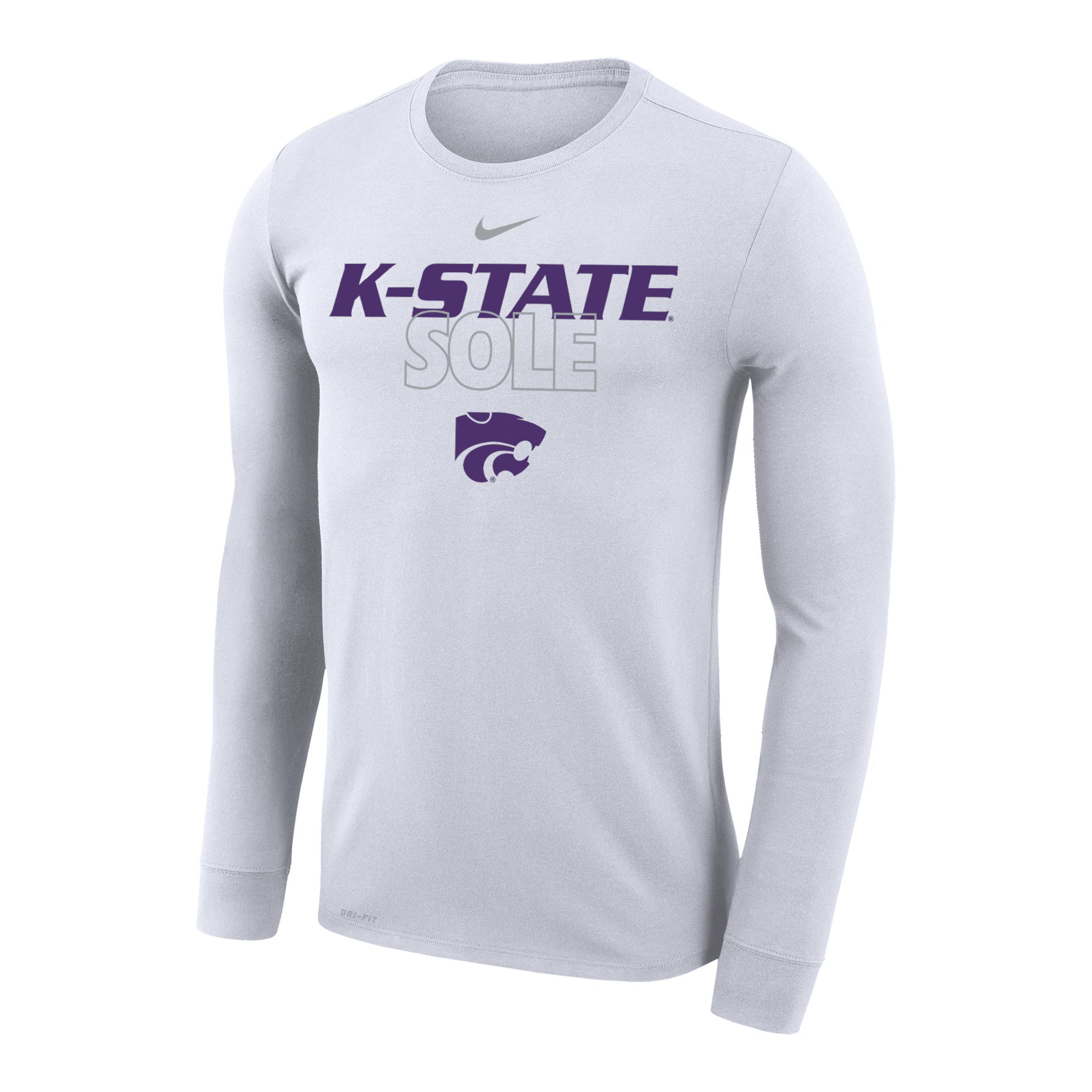 Nike Kansas State Wildcats On Court Bench Long Sleeve T-Shirt, Mens Product Image