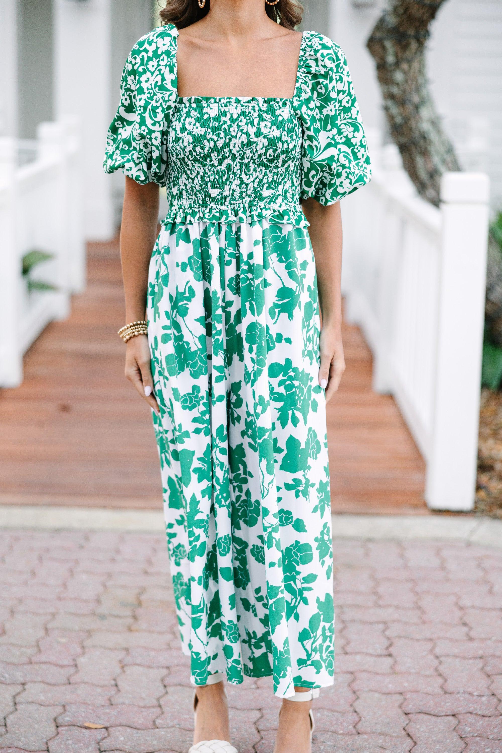 Lots To Love Green Floral Jumpsuit Female Product Image