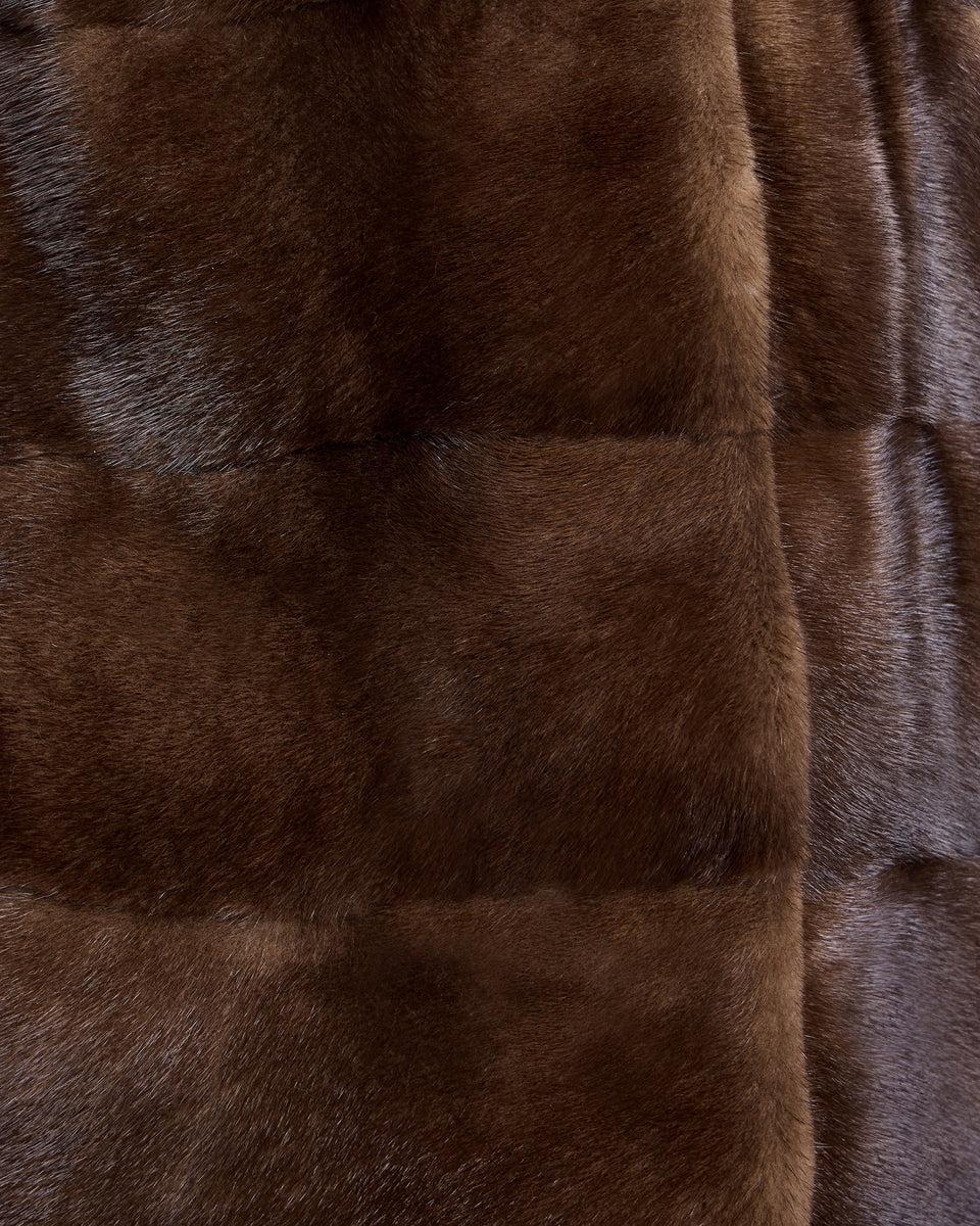 Horizontal Hooded Mink Coat Product Image