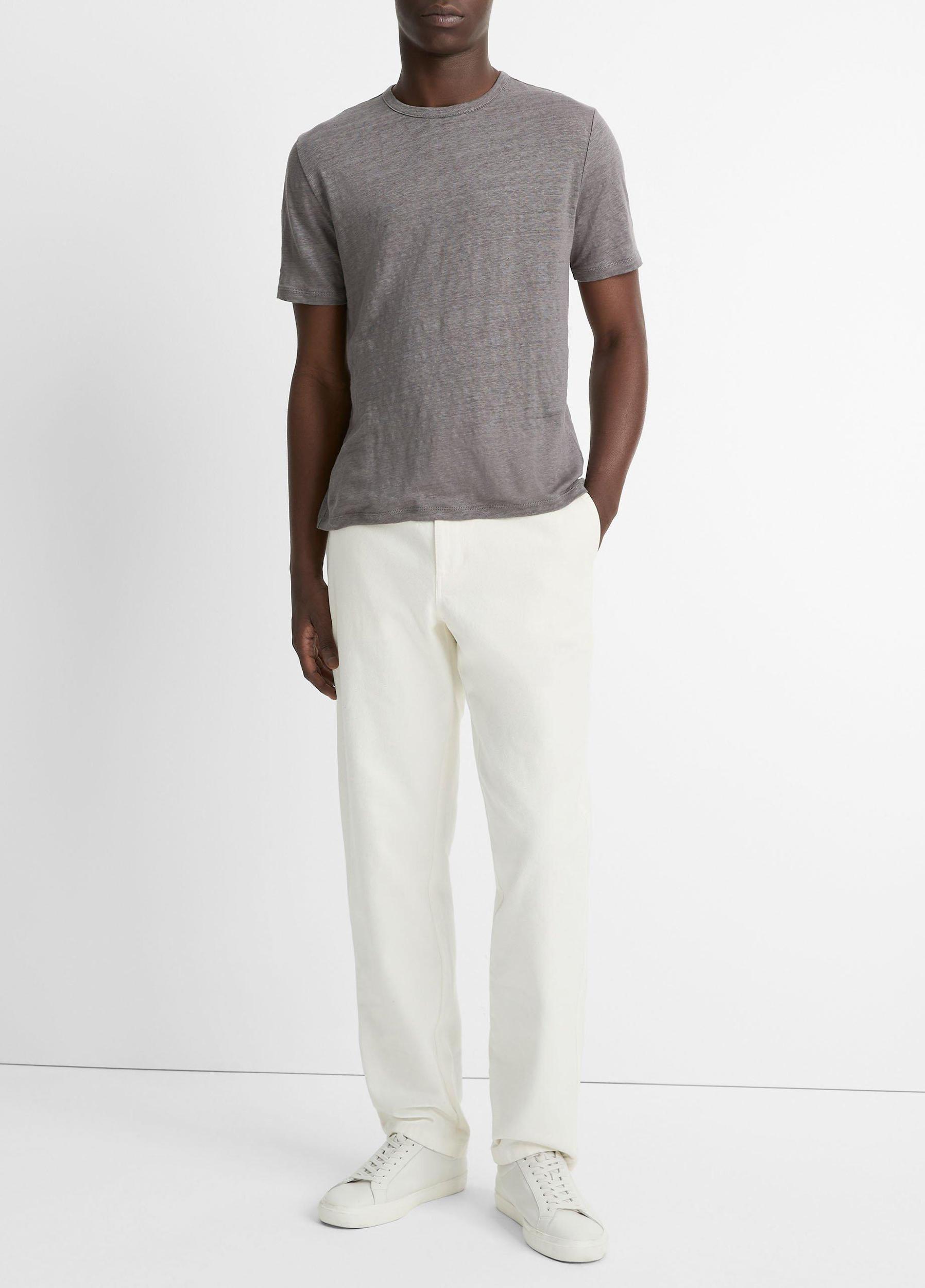 Linen Crew Neck T-Shirt Product Image