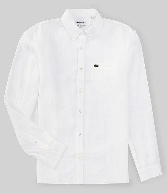 Lacoste Linen Long Sleeve Woven Shirt Product Image