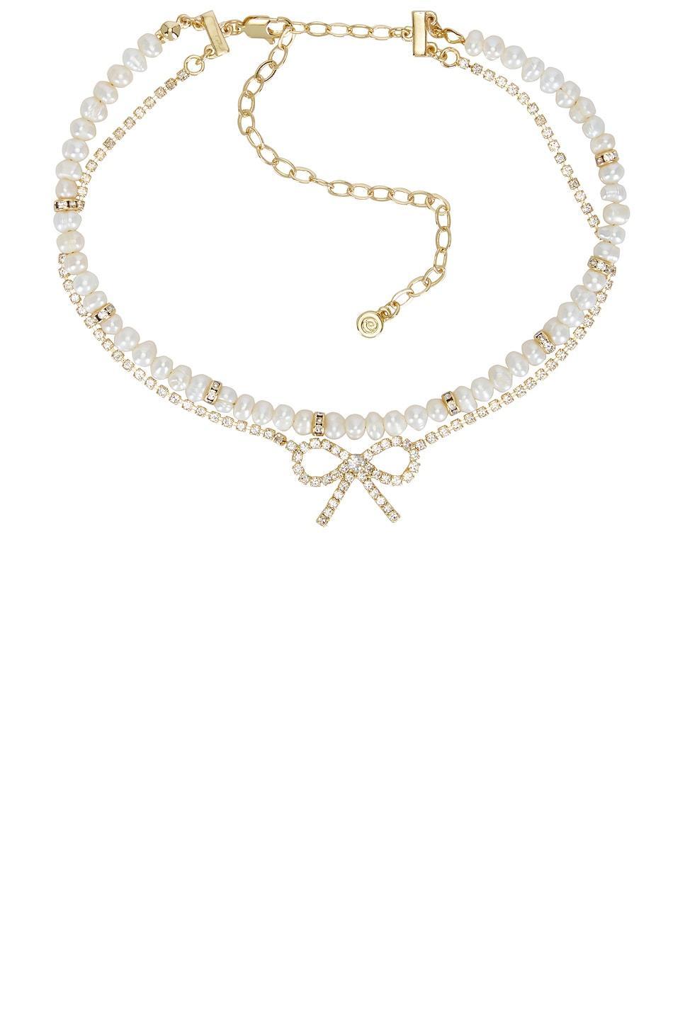 Bow And Pearl Layered Choker Ettika Product Image