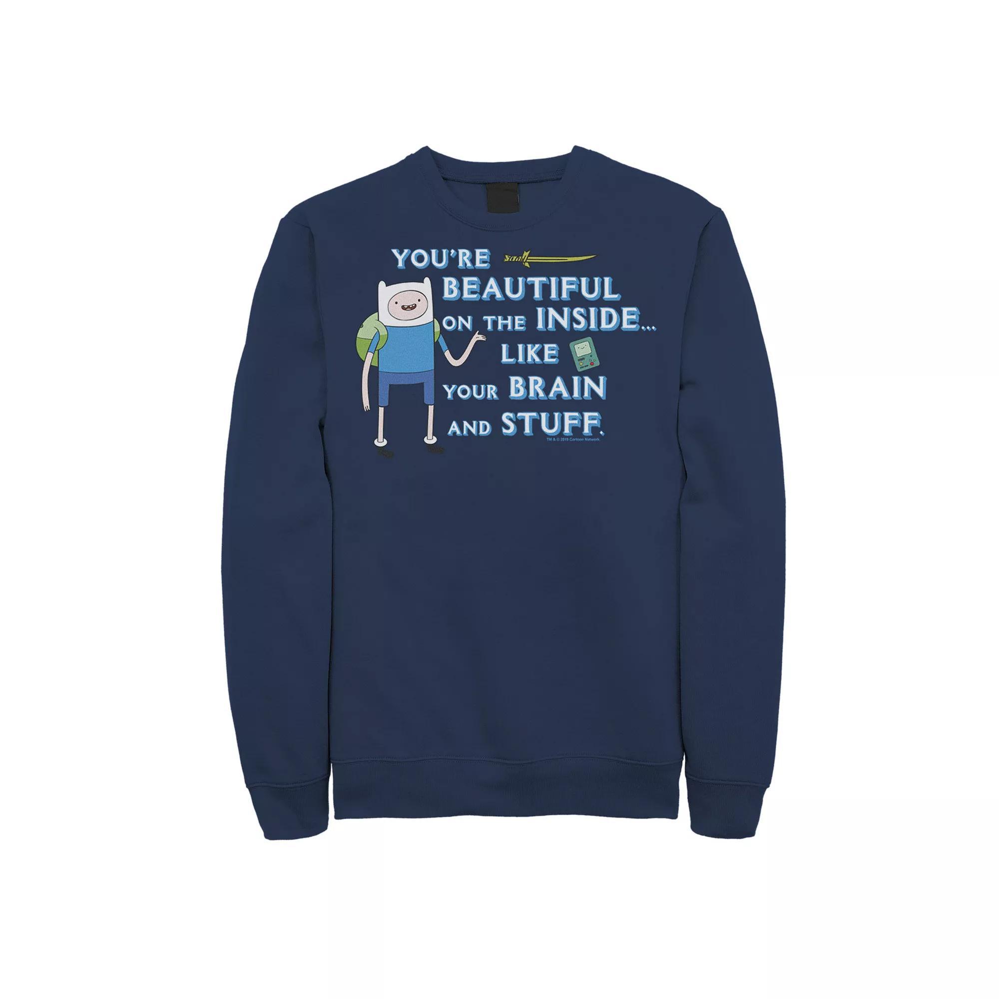 Men's Adventure Time Finn You're Beautiful On The Inside Portrait Fleece,  Product Image