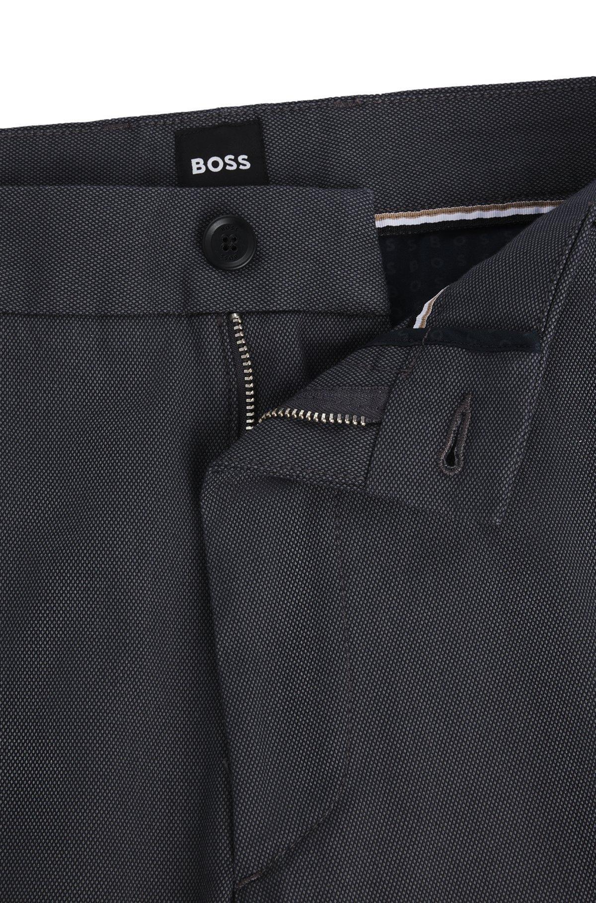 Regular-fit trousers in micro-patterned stretch cotton Product Image