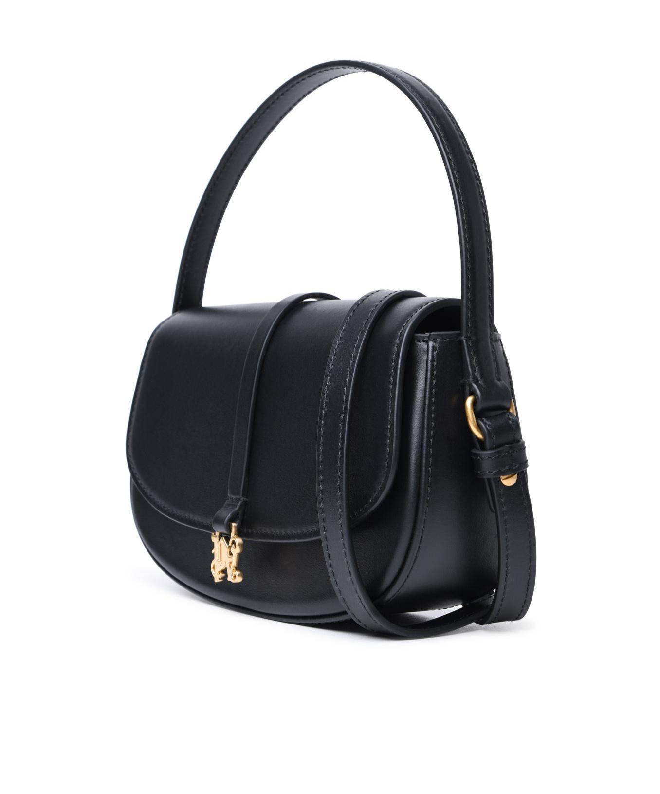 PALM ANGELS Monogram Plaque Shoulder Bag In Black Product Image