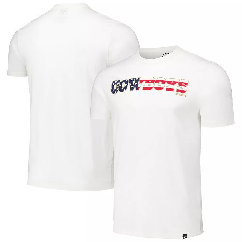 Men's '47 White Dallas Cowboys Flag Script Franklin T-Shirt,  Product Image