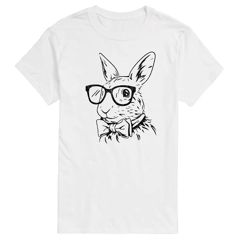 Men's Bunny Bow Tie Graphic Tee, Size: XL, Grey Red Product Image