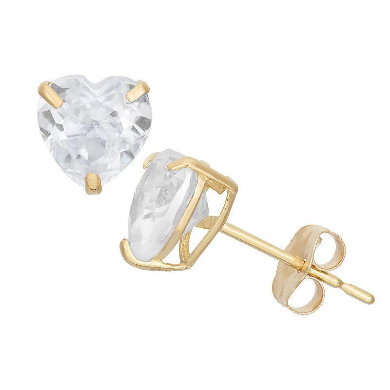 Designs by Gioelli 14k Gold Cubic Zirconia Stud Earrings, Womens, Yellow Product Image