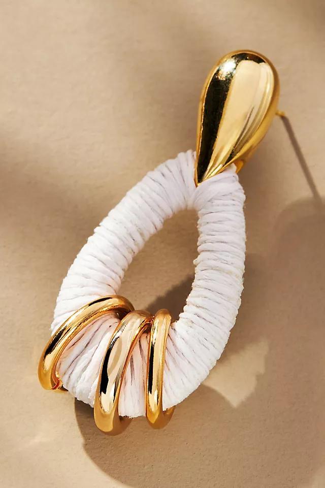 Raffia-Wrapped Hoop Earrings Product Image