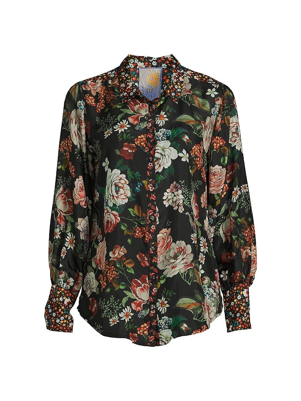 Womens Yrene Floral Silk Blouse Product Image